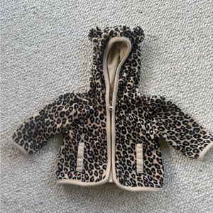 Cherokee Beige and Leopard Print Baby Hoodie